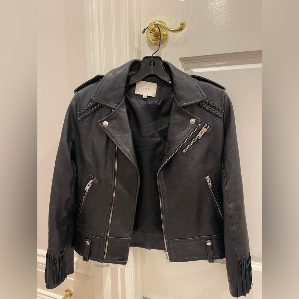 IRO size 36 Zerignola black leather jacket